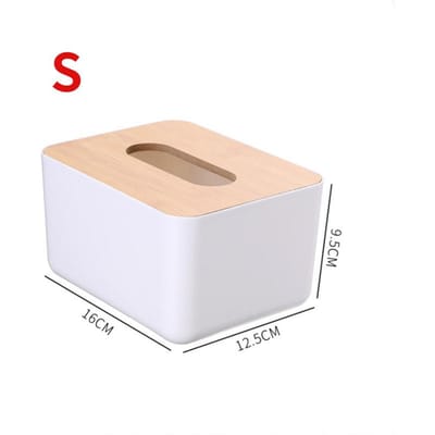 Boîte à mouchoirs en plastique, couvercle en bois, rond/carré, porte-serviettes, conteneur, distributeur de papier de soie humide, étui moderne, organisateur de voiture et de maison beige