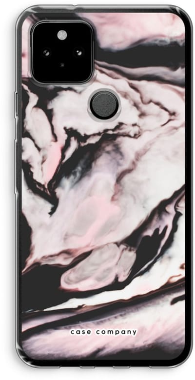 Case Company® - Hoesje geschikt voor Google Pixel 5 hoesje - Roze stroom - Soft Cover Telefoonhoesje - Bescherming aan alle Kanten en Schermrand