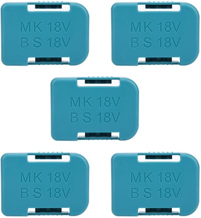 Dailygoody - Batterijrek - Wandmontage batterijhouder - Cyaan - Accu opslag - Geschikt voor Bosch 18V batterijen - 5 stuks