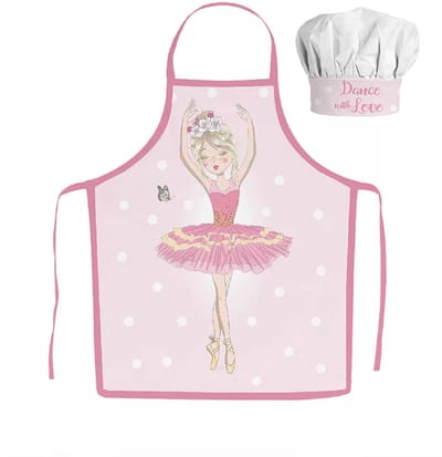 Ballet Ballerina Kinderkookset – Schort & Koksmuts – 2-delig – 100% Polyester – Leeftijd 3-8 jaar