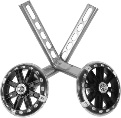 Zijwieltjes Kinderfiets - Hulpwielen Stabilisator - Leren Fietsen - Versterkt Ontwerp - 20 x 10.5 cm - Zwart