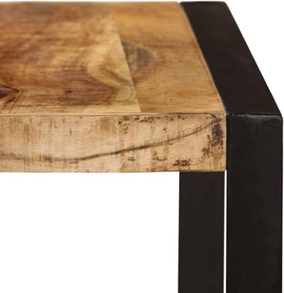 Eettafel Massief - Diner Tafel - Gezellig Tafelen - Uniek Mangohout - 180 cm - Bruin Zwart