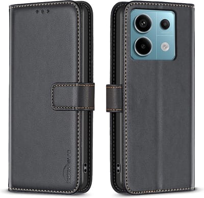 BINFEN Hoesje - Geschikt voor Xiaomi Redmi Note 13 Pro 4G / Poco M6 Pro 4G Hoesje - BINFEN Color Book Case - Zwart