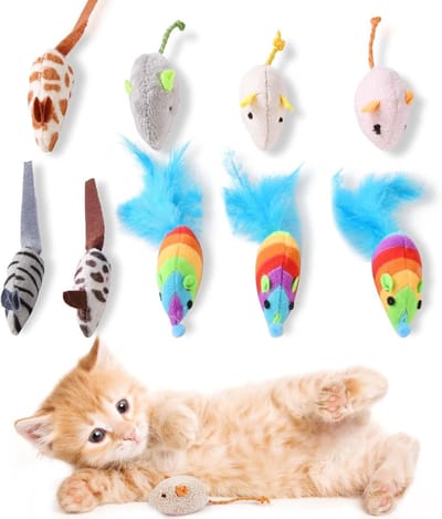 Leopard print muizen voor katten met kattenkruid - 9-delige set voor speelplezier en stimulatie