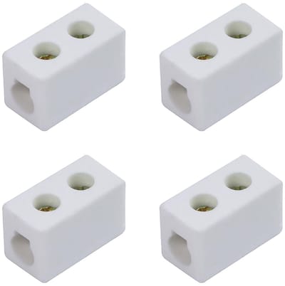 Allecto - Porseleinen Stekker - 30A 250V - Sterke Verbindingskabel - 6mm Ingang - Duurzaam Materiaal - Set van 4 - Geschikt voor Elektrische Toepas...