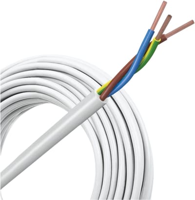 VMVL (H05VV-F) kabel 3x1.5mm2 wit per rol 100 meter