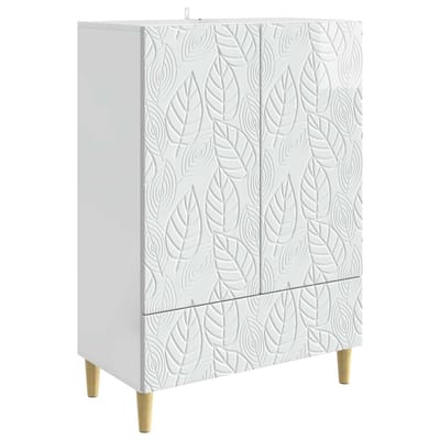 vidaXL - Dressoir - Hoogglans - Wit - 66 - x - 34,5 - x - 95 - cm - Bewerkt - hout