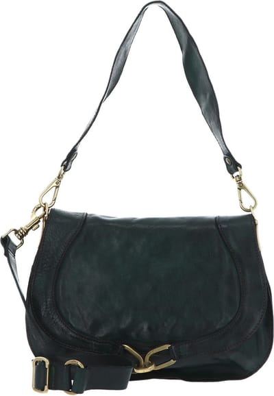 CAMPOMAGGI Leren Schoudertas Shoulder Bag Bottiglia Donkergroen