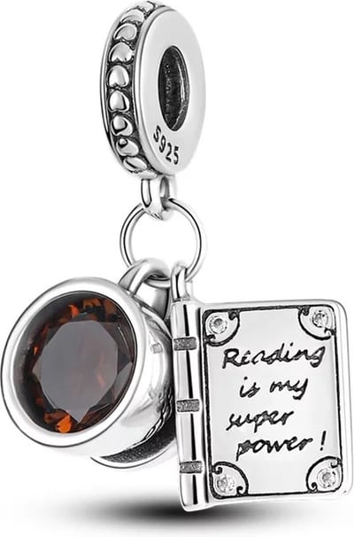 Koffiekopje Boek Bedel - Reading is My Superpower - Zilver -RomyStones