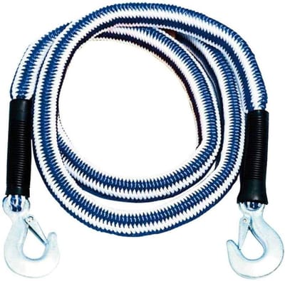 Expandertouw - Spanband Touw - Vastzetten Lading - Met Veiligheidshaken - 4 m 25 mm - Zwart