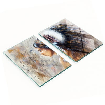 Multifunctionele decoratieve glazen snijplanken voor de keuken, Indiaas, 2x40x52 cm