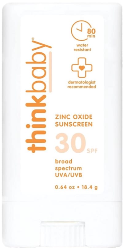 Thinkbaby SPF 30 Sunscreen Stick 18,4 g – Minerale Zonnebrand Stick voor Baby's, Kinderen & Volwassenen – Breed Spectrum UVA/UVB – Reef Friendly & Waterbestendig