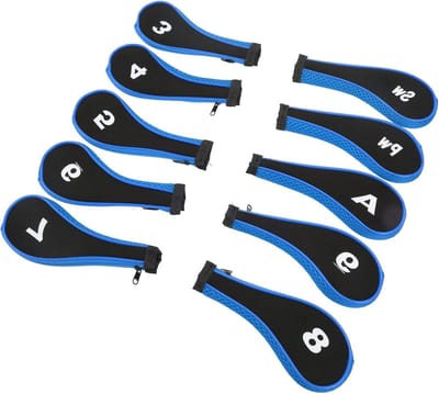 Golfclubhoezen - Clubbeschermers - Club Beschermen - Ritssluiting Ontwerp - 10 Stuks - Blauw