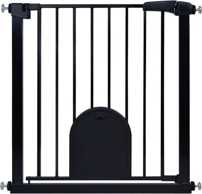 ACXIN Deurbeveiligingshek - 75‑85cm - Zwart Zonder Boren - Metalen - Automatische Sluiting