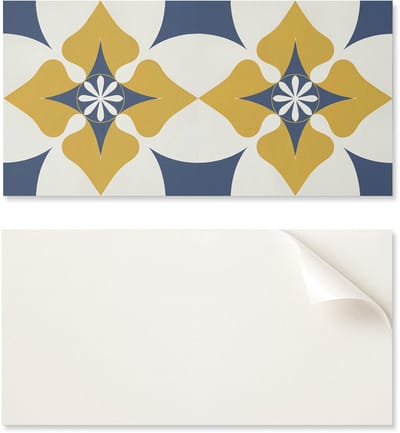 Bedrukt vinylpaneel - Slaapkamerdecoratie 100x50 cm Bloemenpatroon met symmetrie