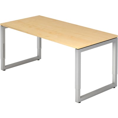 REGO 16 S | Bureau - 160 x 80 Esdoorn/Zilver Tafelhoogte I In hoogte verstelbaar