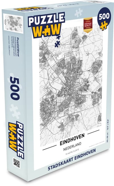 Puzzel Stadskaart Eindhoven - Legpuzzel - Puzzel 500 stukjes - Plattegrond