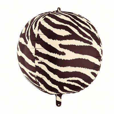 PartyDeco - Folieballon rond zebra print 50 cm