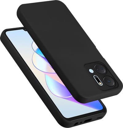 Cadorabo Hoesje geschikt voor Honor x7a in LIQUID ZWART - Beschermhoes gemaakt van flexibel TPU silicone Case Cover