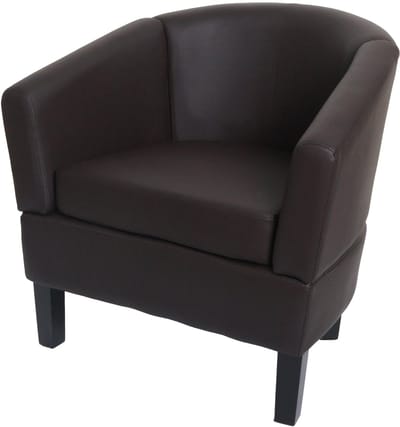 Loungefauteuil MCW-O17, fauteuil, clubfauteuil, cocktailfauteuil, MVG-gecertificeerd kunstleer ~ bruin
