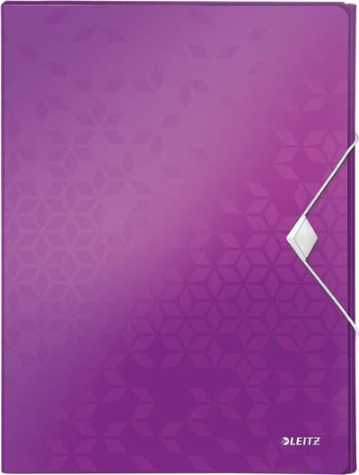 Documentenbox leitz wow 30mm pp paars - 5 stuks