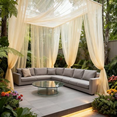 MUPOO DIY Extra Breed 320cm - 2 stucks Vliegengordijn - Fijnmazig Insectennet - Modern voor Prieel, Overkapping & Partytent - Zwart - 320x213cm - 2 stucks