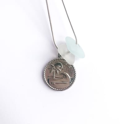 Laguna Treasures Jewellery - Ketting Zeeglas Island Vibes - Zilver - Verguld - Snake ketting - Halsketting - Sieraden - Surf