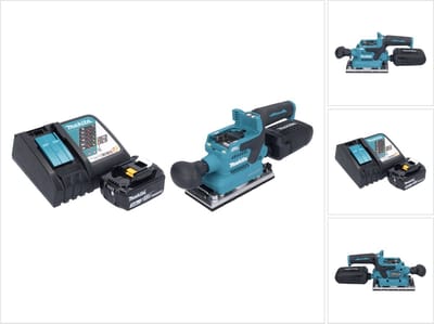 Makita DBO 382 RF1 accu-excentrische schuurmachine 18 V 93 x 185 mm borstelloos + 1x accu 3,0 Ah + oplader