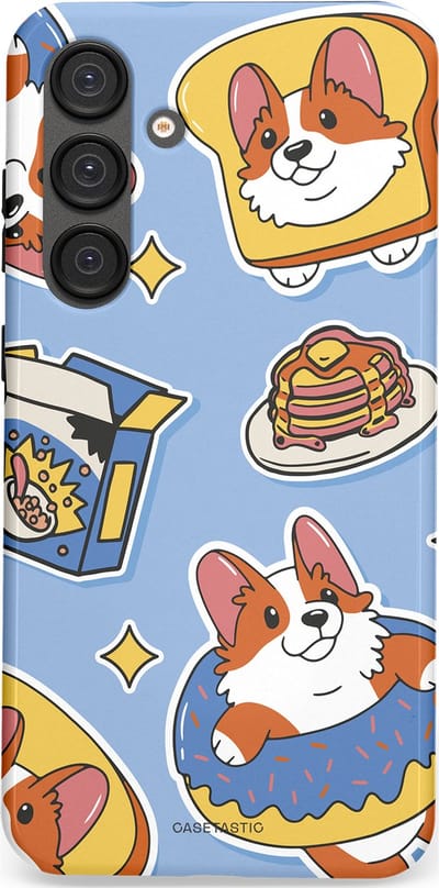 Casetastic Hoesje Geschikt voor Samsung S25 Plus - Stijlvolle Beschermende Duo-layer Case - Hondenfeest Ontbijt