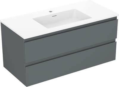 Mexen Orio badkamerkast 100 cm met wastafel Otis, 2 laden, grafiet mat/wit mat - 91A10-10047-2-BFF66-W18M01