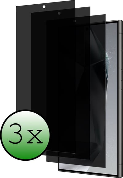 Screenprotector - 3 Stuks Geschikt voor Samsung Galaxy S24 Ultra - Privacy Filter - Beschermglas - Gehard Glas - Tempered Glass - Screen Protector