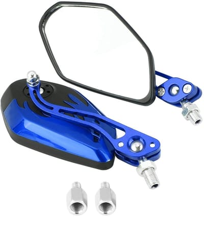 Dailygoods- Achteruitkijkspiegels - 1 Paar - 8 mm/10 mm - Universeel - Aluminium - Vlam Patroon - Motorfiets Spiegels