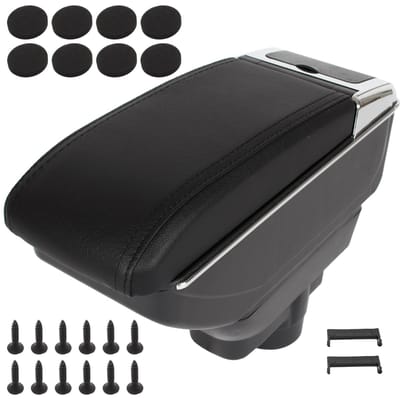Opel Corsa D 06-14 armsteun met opbergvak ZWART ECO LEER + montagekit