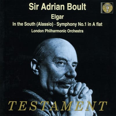 CD EDWARD ELGAR, SIR ADRIAN BOULT; LON - Elgar - In the South (Alassio) . Sy SBT1229 Testament 2001 Japan Klassiek Gebruikt