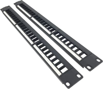 Patch Panel - Keystone Paneel - Netwerk Organiseren - 24 Poorten - 1U 19 inch - Zwart