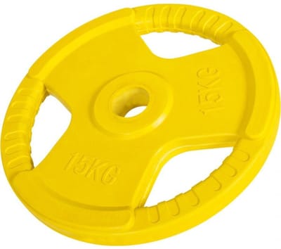 Gorilla Sports Halterschijf - 15 kg - Gripper Gietijzer rubber coating - 50 mm