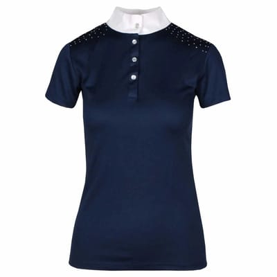Mondoni Janell Wedstrijdshirt - Maat: XL - Donkerblauw - Polyamide - Paardrijkleding