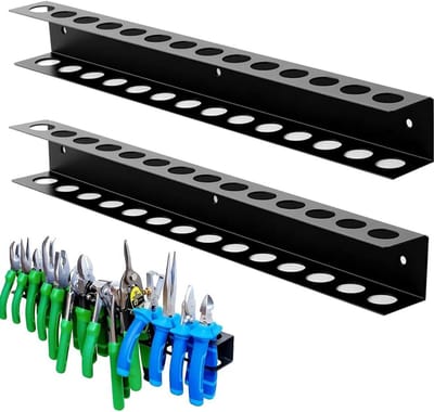 2-delige Tool Holders met 14 gaten - Organizer voor Pliers, Sleutels en Schroevendraaiers voor Werkbank in de Garage