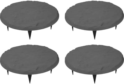 Tuinpad Stenen - Loopstenen Decoratief - Buitenpad Aanleggen - Inclusief Grondpennen - 40 cm Diameter - Grijs