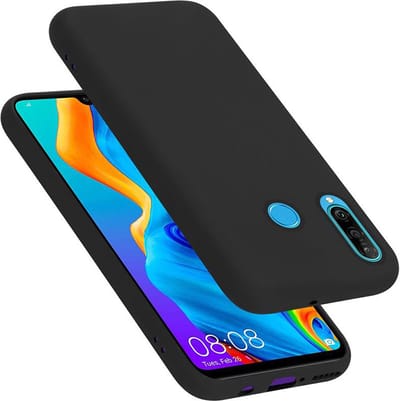 Cadorabo Hoesje geschikt voor Huawei P30 LITE in LIQUID ZWART - Beschermhoes gemaakt van flexibel TPU silicone Case Cover