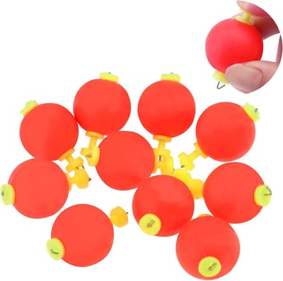 SnelShoppen - 10pcs EVA Foam Vissersbobbers, Kleurige Drijvers, Snap-On Push Button Rond Bobbers, Voor Bait Fishing en Visserij