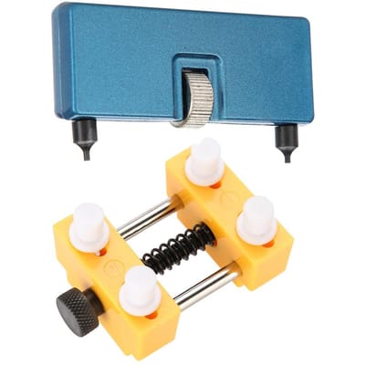 Kit d'outils de réparation de montres professionnelles, ouvre-boîtier arrière de montre avec base de fixation blanc