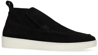 Manfield - Heren - Zwarte suède boots - Maat 45