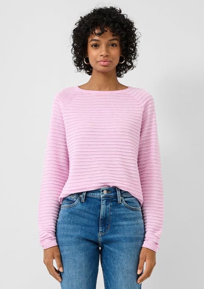 Structuurpatroon Viscose Mix Pullover Dames QS