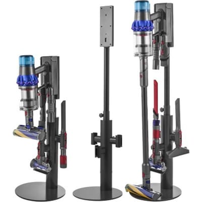 VEVOR Stofzuigerstandaard 130 cm, compatibel met Dyson V7 V8 V10 V11 V12 V15 SV10 SV12 SV14 SV18 SV21 Staande stofzuigers en accessoires, Stofzuigerstandaardhouder met 3 clips en in hoogte verstelbaar
