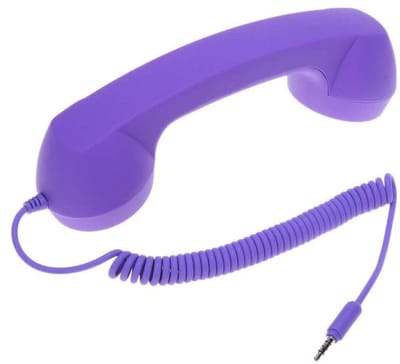 longziming -Bedrade Telefoonhandset – Telefoonhoorn – Computeraccessoire – Ruisonderdrukking – Ergonomisch Ontwerp – 3,5 mm Aansluiting – Geschikt voor PC Laptop en Telefoon – Comfortabel Gebruik – Paars – 1 Stuk