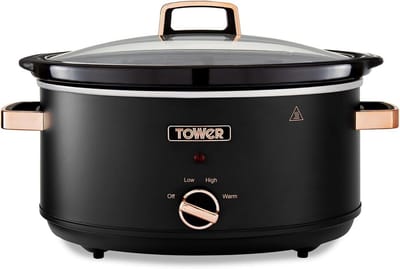 Langzame Kookpan 6,5 Liter met 3 Warmte-instellingen en Cool Touch Handgrepen