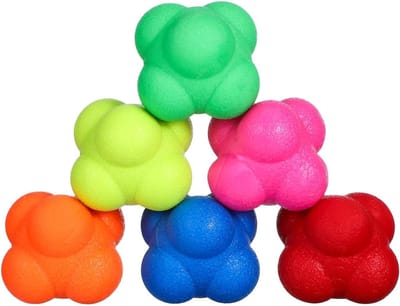 Rubber Ballen voor Verbetering van Mobiliteit, Reflexen en Hand-Oog Coördinatie - Set van 6 Stuks