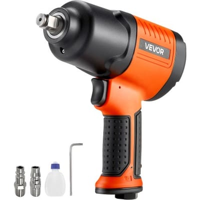 VEVOR Luchtslagsleutel, 12,7 Mm Aandrijving, tot 1490 Nm Omgekeerd Koppel, 7500 Tpm, 4-Snelheden Aanpassing en Pneumatisch Luchtpistool voor Autoreparaties en Onderhoud