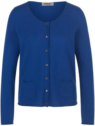 Vest 100% kasjmier Van Peter Hahn blauw